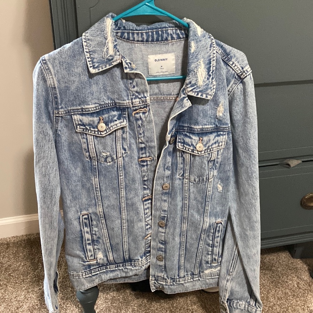 Old navy distressed jean jacket